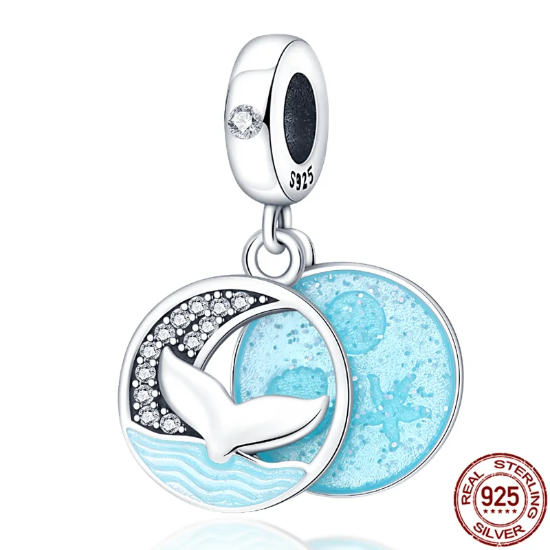 

HOT SALE 925 Sterling Silver Blue Ocean Seagull Beads Charm Exquisite Jewelry Suitable For Pandora Original Bracelet Necklace