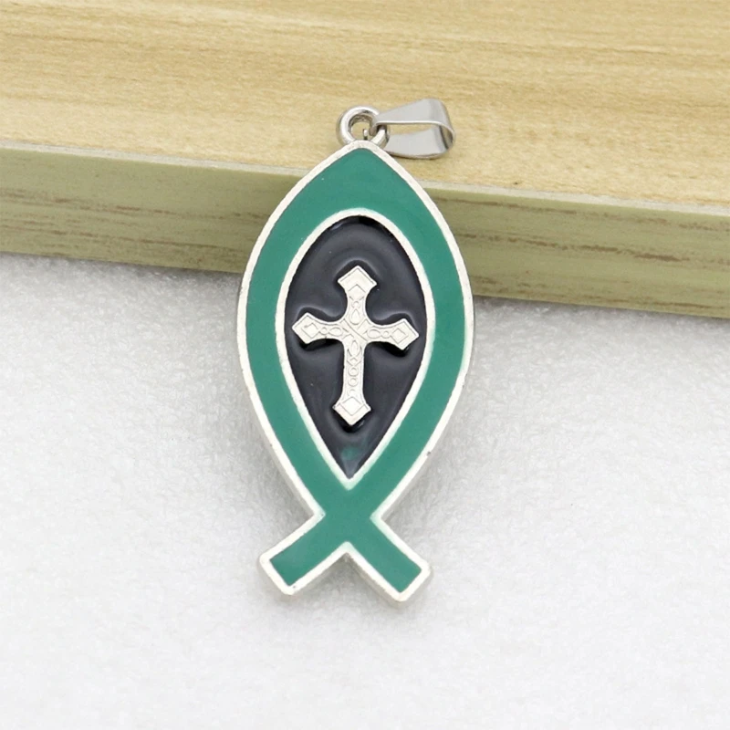 Double Side Cross Necklace Metal Catholic Pendant Religious Hanging Ornament for Women Men Birthday Holy Gift Supplies Accessory |