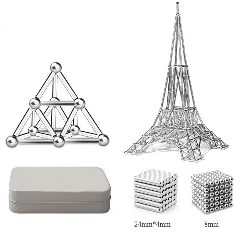 

Magnetic Building Blocks Toy Magnetic Sticks Set DIY Assembly Building Blocks Toys Magnetic Magnet Stick Educational Toys Gift