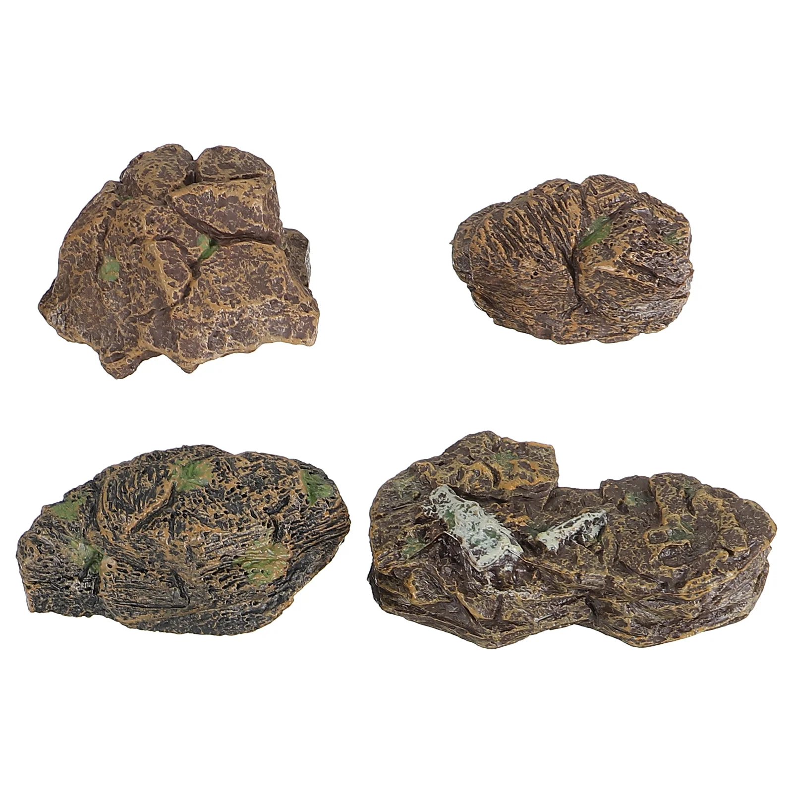 

4 Pcs Stone Ornaments Mini House Stones Decor Micro Landscape Decoration Sand Table Figurine Garden Miniature Pots Fairy Crafts