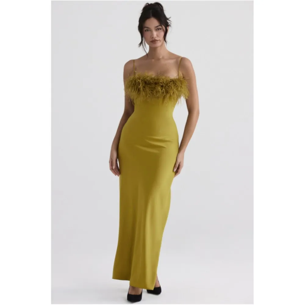 

Summer Fashion Sexy Backless Bandage Dress 2023 Elegant Strappy Suspenders Slim Long Feather Casual Party Dress