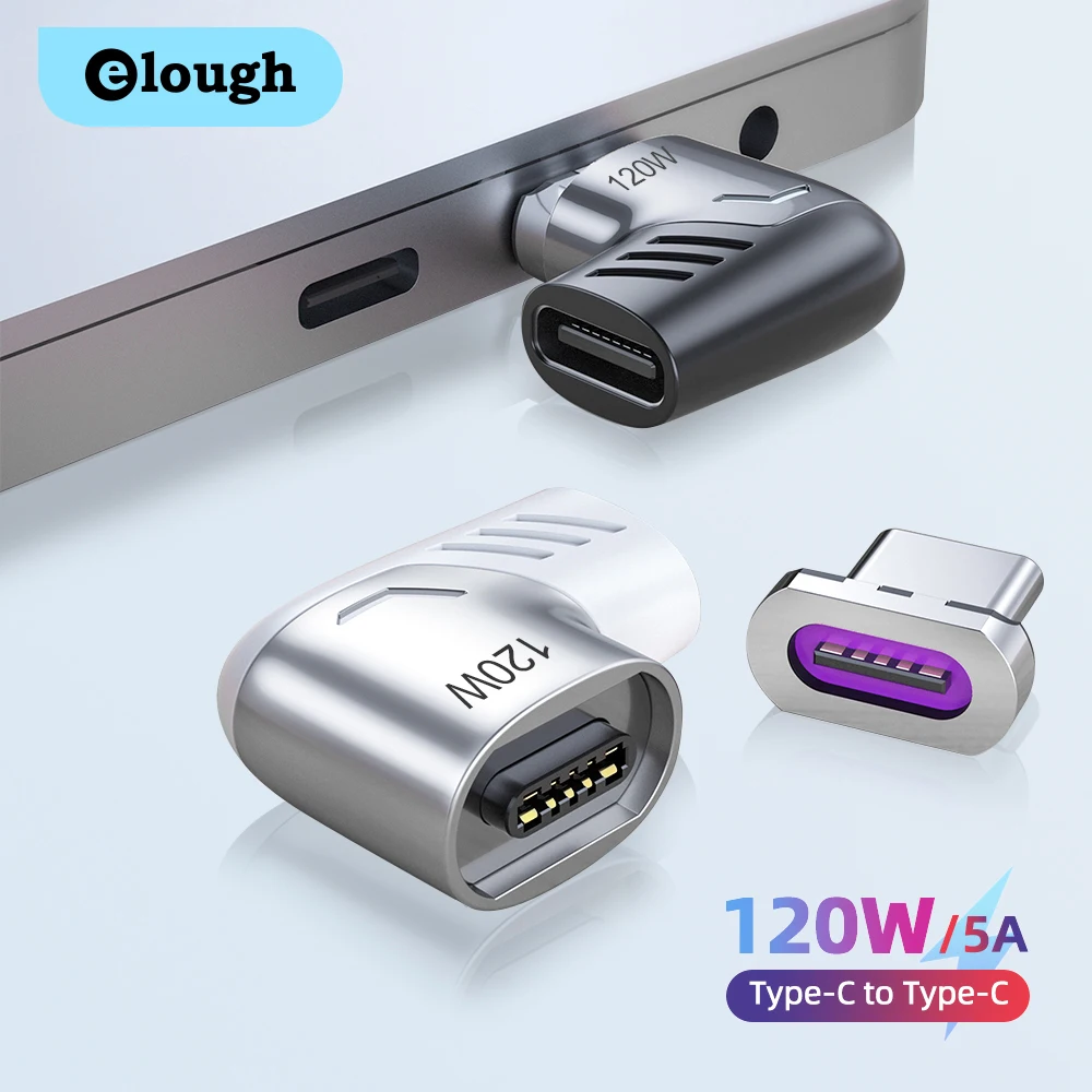 Магнитный адаптер Elough 120 Вт OTG USB Type C быстрая зарядка для Xiaomi Poco X3 F3 Huawei зарядное