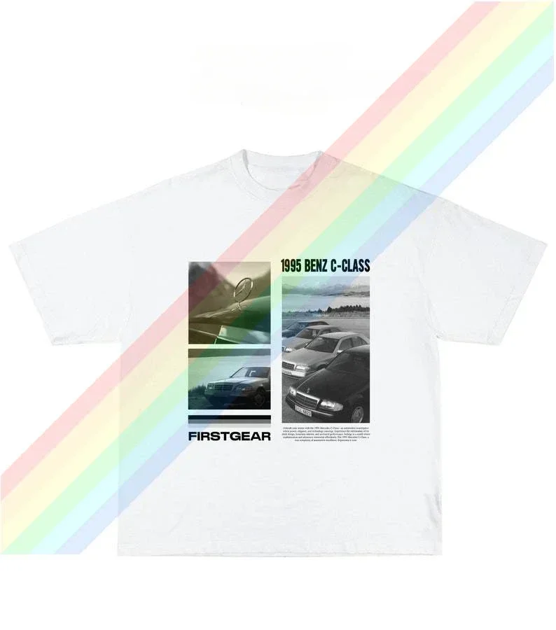 TEW Винтажная хлопковая мужская футболка с автомобилем Mercede C-Class 1995 уличная