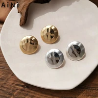 retro jewelry big round earrings simple design vintage temperament gold color metal stud earring for women gift