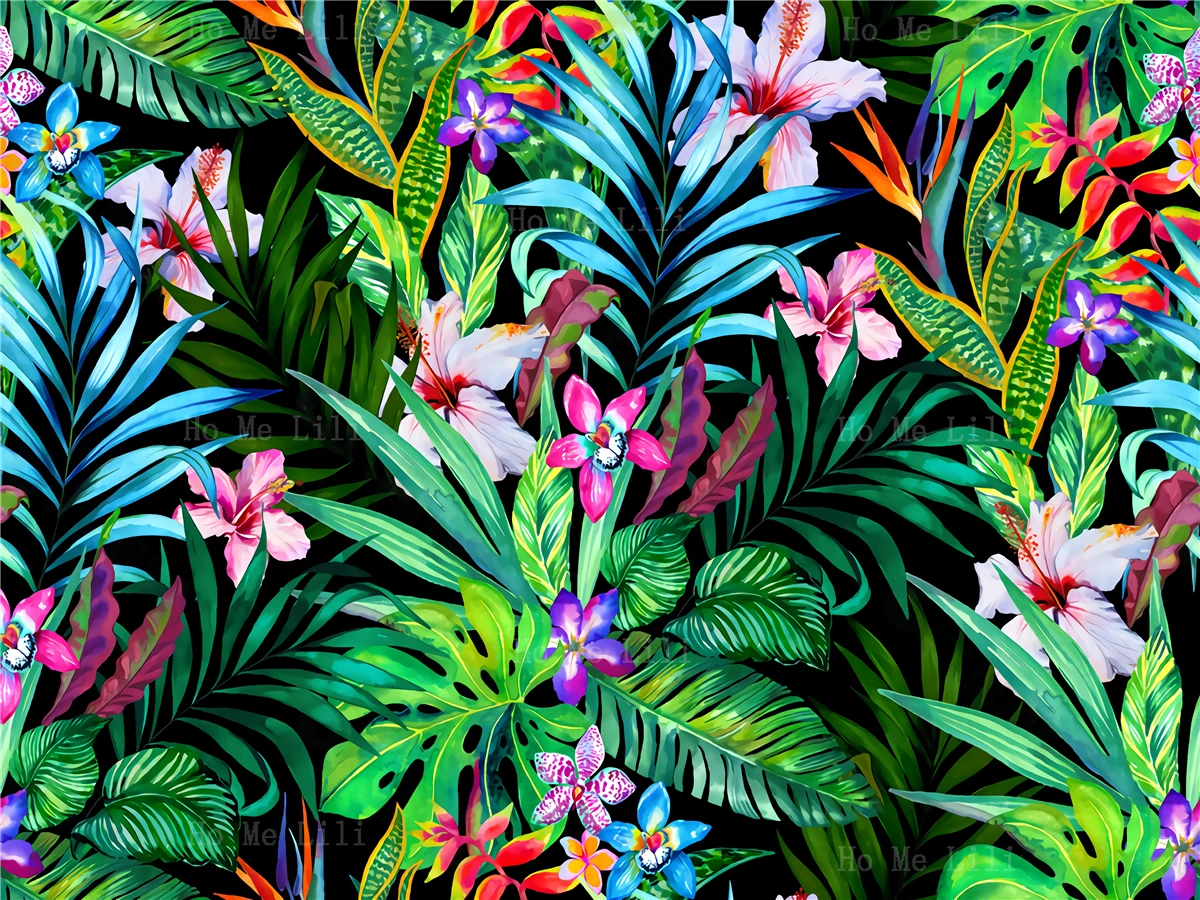 Монстера сальваторе. Цвет джунглей. Тропикал рейнфорест. Непроходимые джунгли индии. Фотообои яркие.