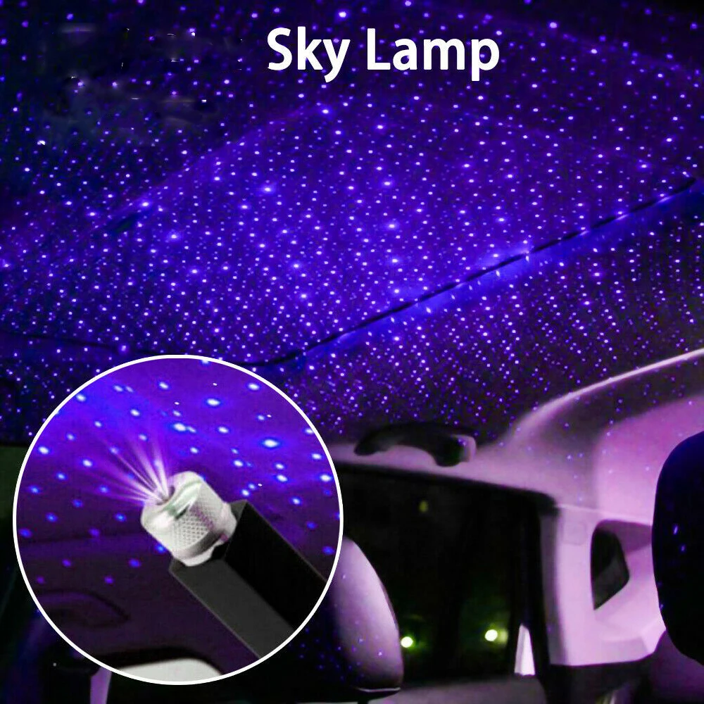 

USB Decorative Lamps Adjustable Car Interior Decor Light Mini LED Car Roof Star Night Light Projector Atmosphere Galaxy Lamp