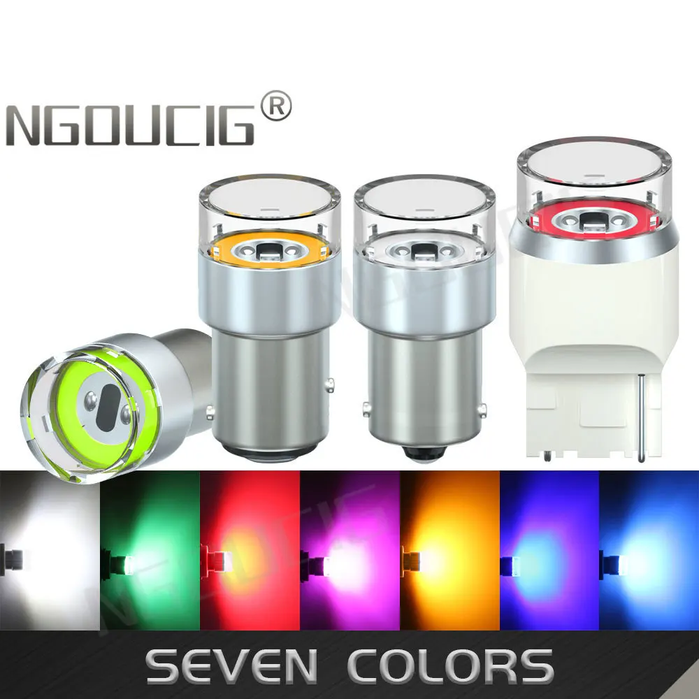 NGOUCIG 4 шт. 12В 24В Светодиодная лампа 1156 T20 1157 7443 P21W BAY15D Flash BA15S P21/5W R5W красный