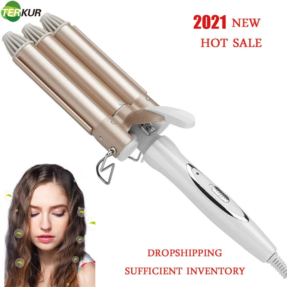 Щипцы для завивки волос профессиональные керамические щипцы с тройным цилиндром