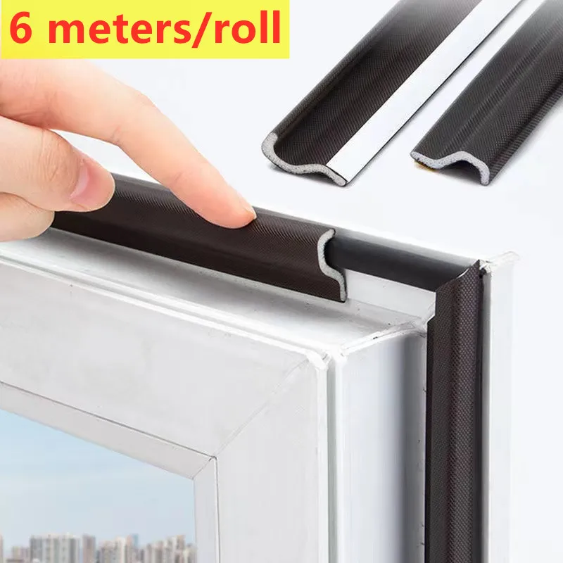 

6M Self Adhesive Casement Door Window Sealing Strip PE Foam Soundproof Weather Stripping Window Gap Filler Sealing Strip