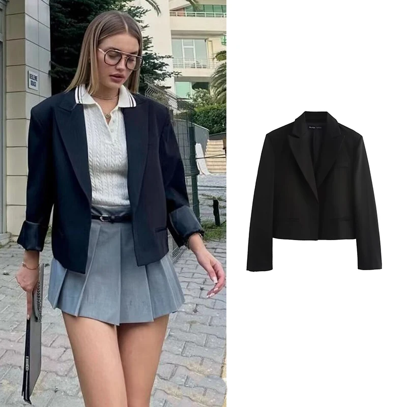 Куртка TRAF Осенняя Женская новинка 2024 блейзеры модный кардиган женские для офиса