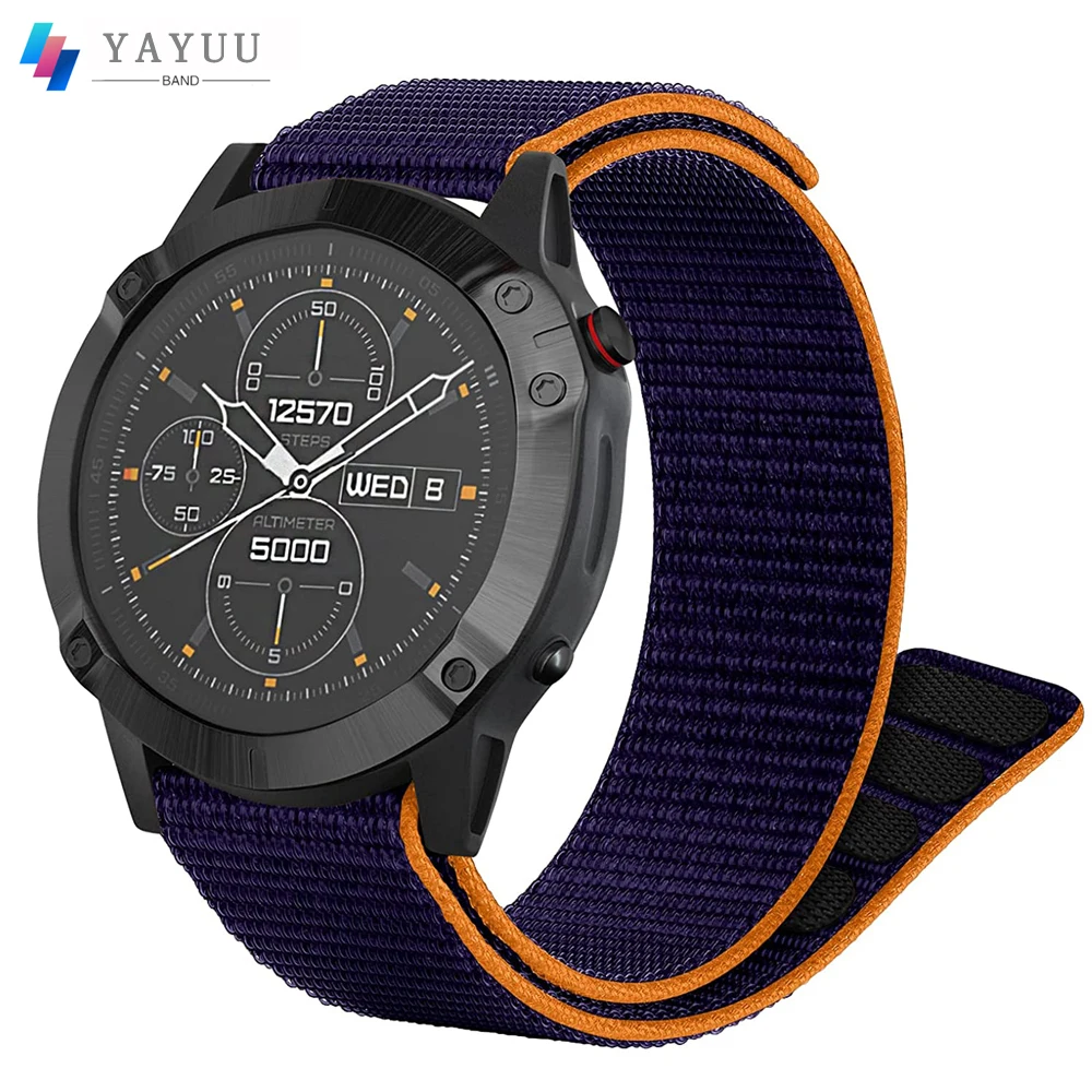 YAYUU 26 22 20 мм нейлоновый сменный ремешок для Garmin Fenix 6X/6X Pro/Fenix 6/6 6S/Fenix 5X Plus/Fenix 5 5S/Fenix 7X7