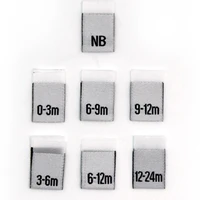 100pcs number size labels white size tags for baby clothing polyester woven labels fabric garment sewing accesssories