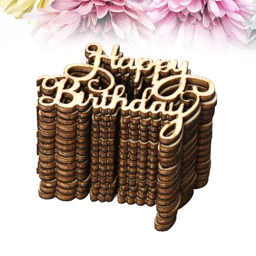 

15pcs Happy Birthday Wooden Piece Decor Prop Wood Piece for Birthday Party Home Gathering