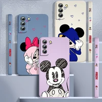 disney mickey mouse for samsung galaxy s22 s21 s20 fe s10 note 20 10 ultra lite plus liquid left rope phone case capa