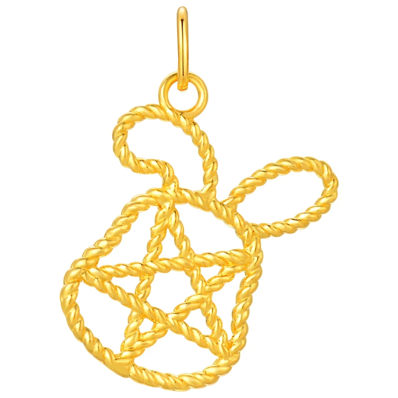 

Pure 999 24K Yellow Gold Pendant Women Bear Necklace Pendant