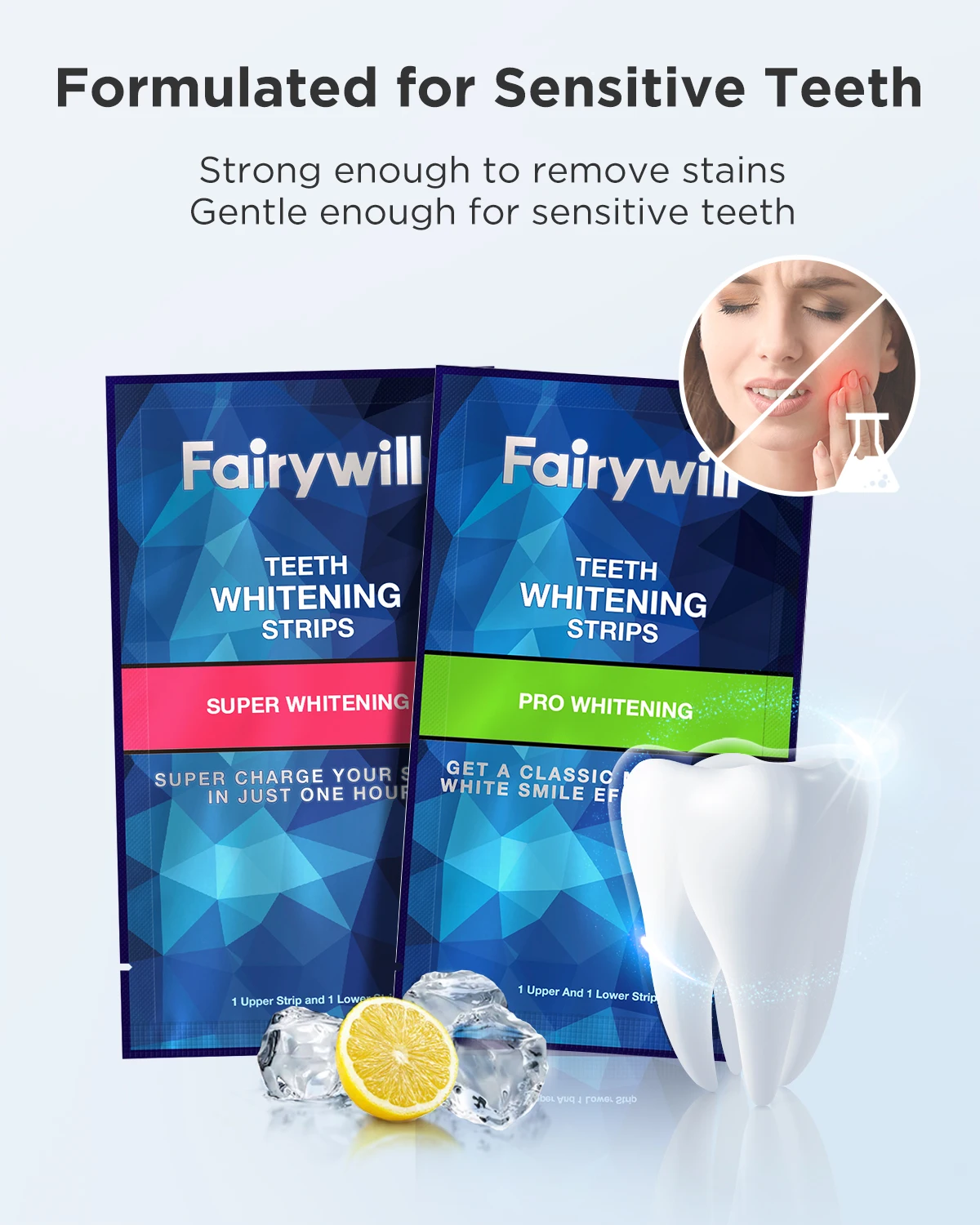 Гелевые полоски Fairywill для отбеливания зубов набор белых гигиена полости рта уход