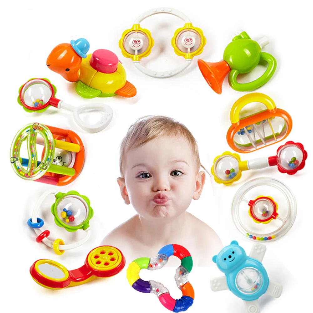 

Baby Toys Plastic Hand Hold Jingle Shaking Bell Hand Shake Bell Ring Baby Rattles Toys Newborn Baby 0- 12 Months Teether Toys