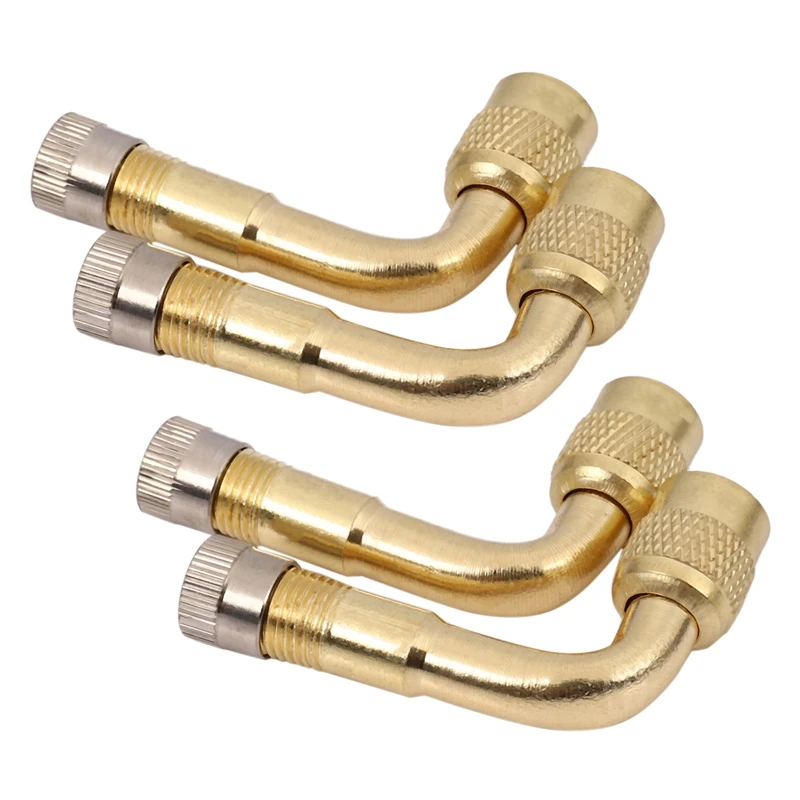 

4 Pcs Valve Extension Valve Tire Brass 90 Degree Universal For Truck Car Motorcycle