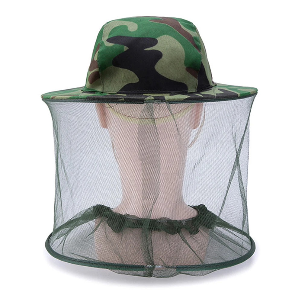 

Camouflage Male Fishing Hat Anti-bee Insect Anti-mosquito Net Anti-insect Hat Mesh Fishing Hat Outdoor Hat with Sun Cover