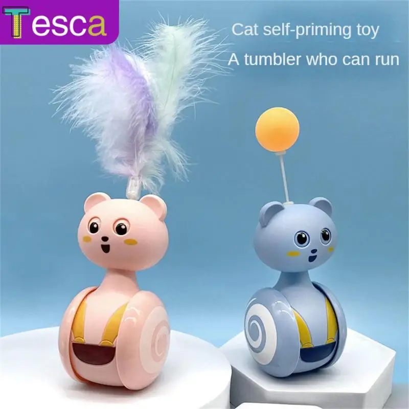 

Tumbler Cat Ball Toy Cat Toy Ball Plastic Ball For Cats Cat Supplies Funny Play Feather Toy Funny Cat Scratching Ball Sounding