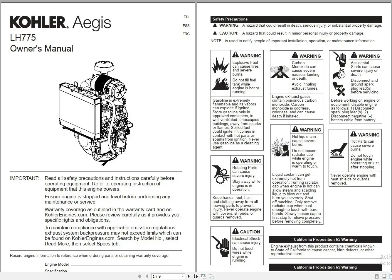Фото AutoDVD2 Kohler Engine 1,45 ГБ PDF-операторы и руководство по техническому обслуживанию, руководство по обслуживанию №3