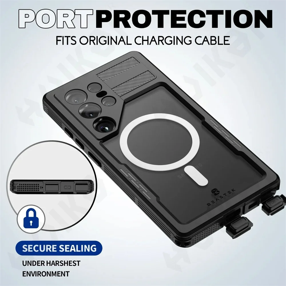 Фото Case For Galaxy S25 S24 S23 Ultra Plus Waterproof Shockproof IP68 Underwater Built Screen Protector Anti-Scratch 360 Cover №5