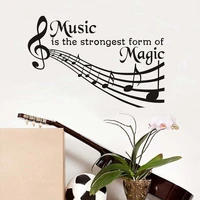 music is the strongest form of magic quotes diy art wall decals musical notes vinyl wall sticker for music room home decor