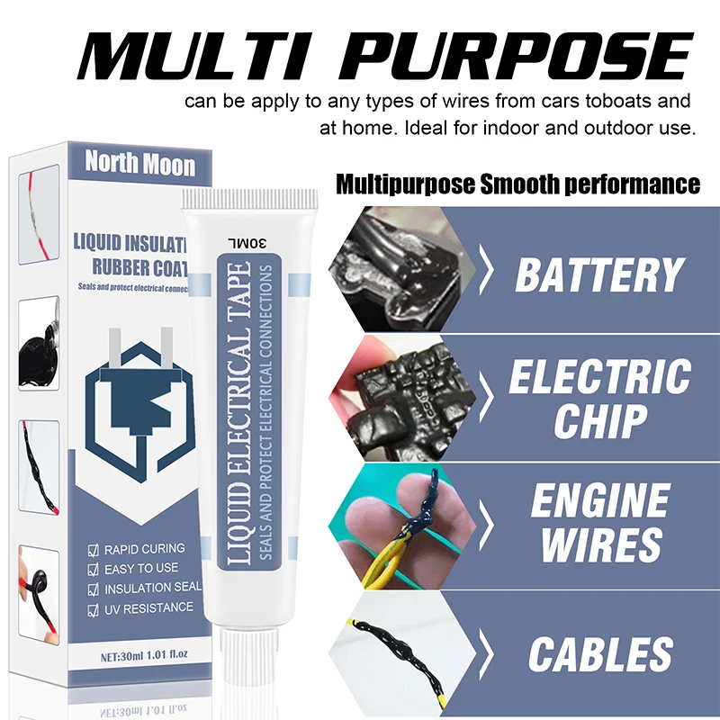 

Жидкая изоляционная лента для ремонта проводов, 30 мл