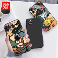 bandai phone case for iphone 13 11 12 pro xs max mini xr se 2022 8 7 6 6s plus x moon astronaut rocket cute soft silicone cover