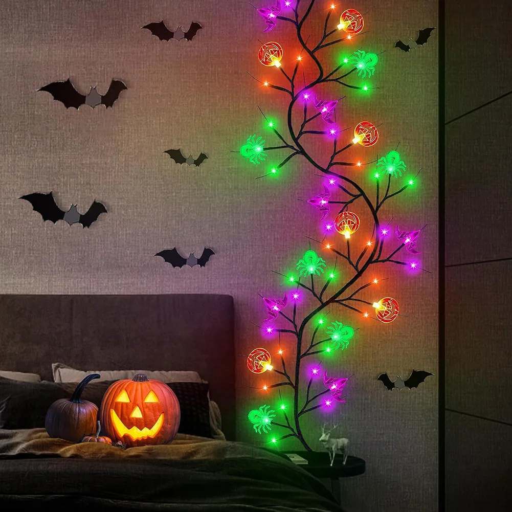 6-футовый декор для Хэллоуина с тыквой в виде летучей мыши-паука 8 режимов на