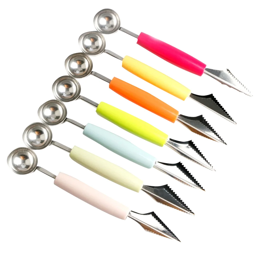 

7 Pcs Stainless Steel Fruit Carving Set DIY Watermelon Slicer Melon Baller (Random Color)