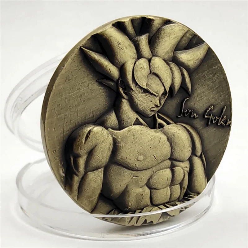 Фото Памятная монета Dragon Ball Son Goku, аниме, металлы, мультяшные детские игрушечные фигурки, модель, декоративный предмет, сувенир, художественная коллекция, подарок №3