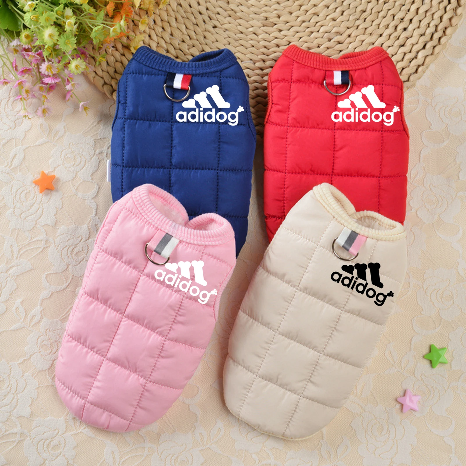 Pet clothing winter thickened dog clothes autumn and new cotton-padded jacket vest multi-color waterproof warm