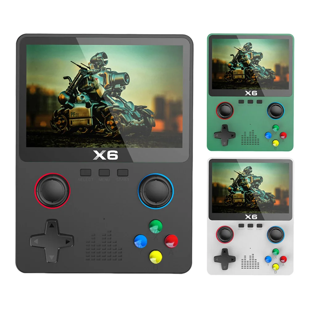 

X6 Handheld Game Player 3.5 Inch IPS Screen ATJ22735 32bit RISC Game Console 2000mAh Dual Joystick Support Handle Connection