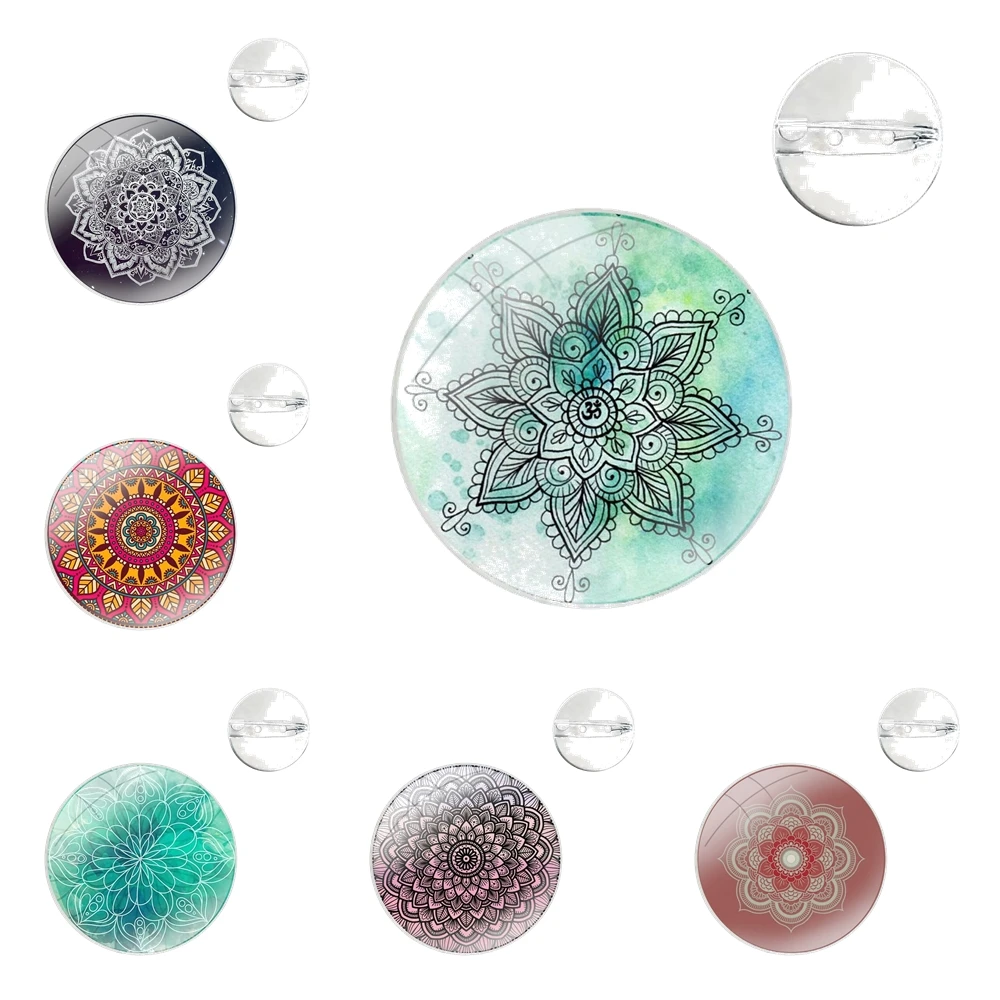Шпилька значок дневной индийский узор мандала