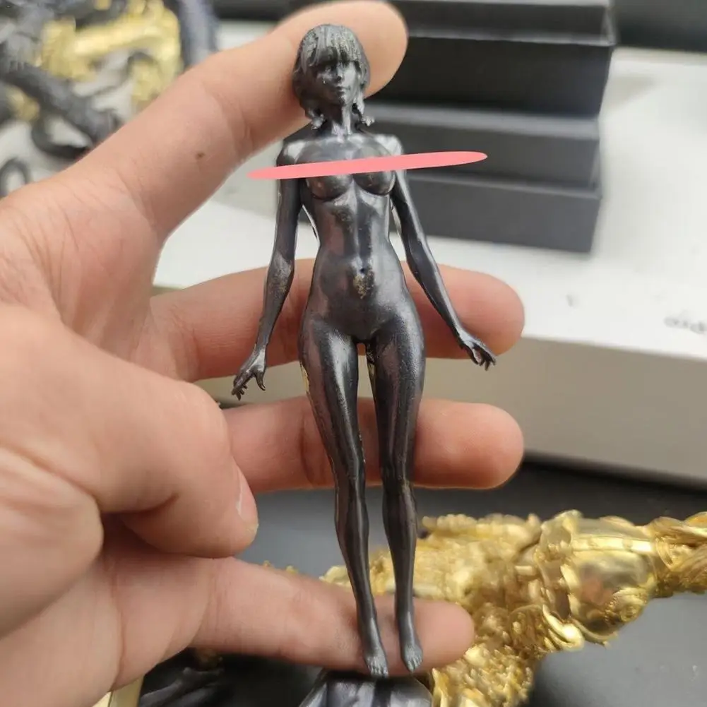 

12 см Сексуальная красивая девушка черное Латунное украшение креативное реалистичное искушение телесный боди-арт настольное украшение Ретро дизайн