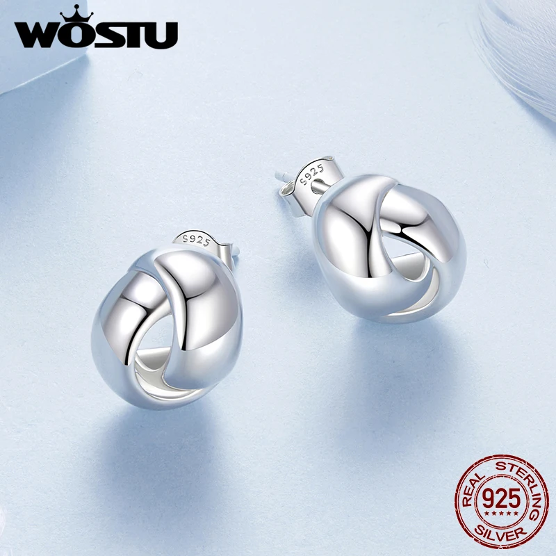 Серьги-гвоздики WOSTU из стерлингового серебра 925 пробы модные серьги для женщин