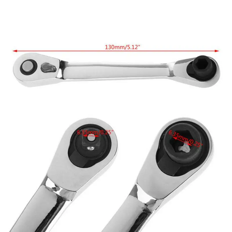 

Mini 1/4 inch Double Ended Quick Socket Ratchet Wrench Rod Screwdriver Bit Tool Contain 1 x Ratchet Handle Wrench Hand Tools