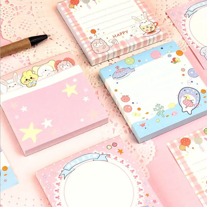 

10packs Mini Kawaii Stationery Gift Cartoon Memo Pad Decoration DIY Album Scrapbooking Seal Note