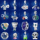 925 оригинальные Подвески plata of ley, подходят для оригинального браслета pandach, серебряный цвет, женская подвеска, ювелирные изделия, галактика, звездное небо, подвески-бусины