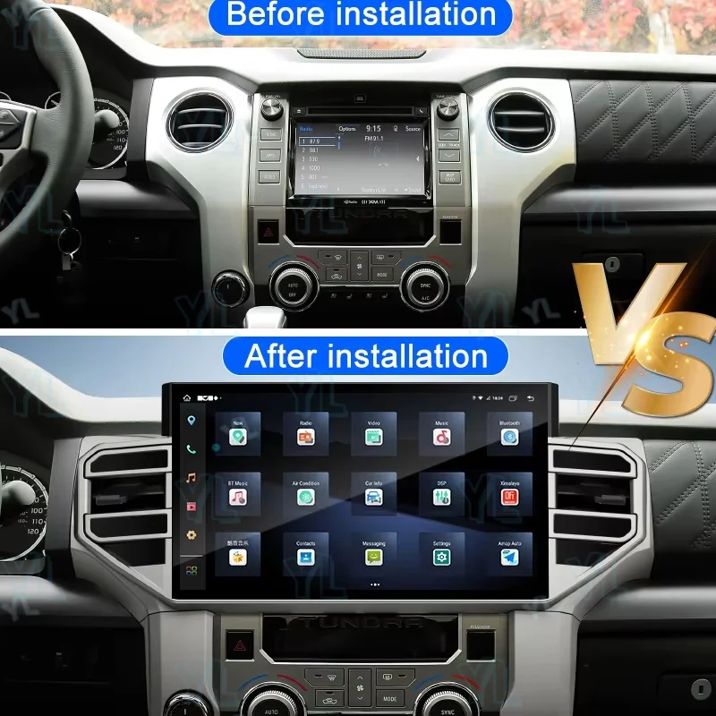 Фото Android 13 для Toyota Tundra 2014-2019 Sequoia Carplay Мультимедийный плеер Навигационное видео Автомобильное радио GPS Стерео Авто Радиоприемник №2