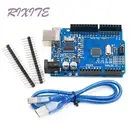 Плата UNO R3 UNO 1 шт., чип CH340G + MEGA328P 16 МГц для Arduino UNO R3, макетная плата + USB кабель