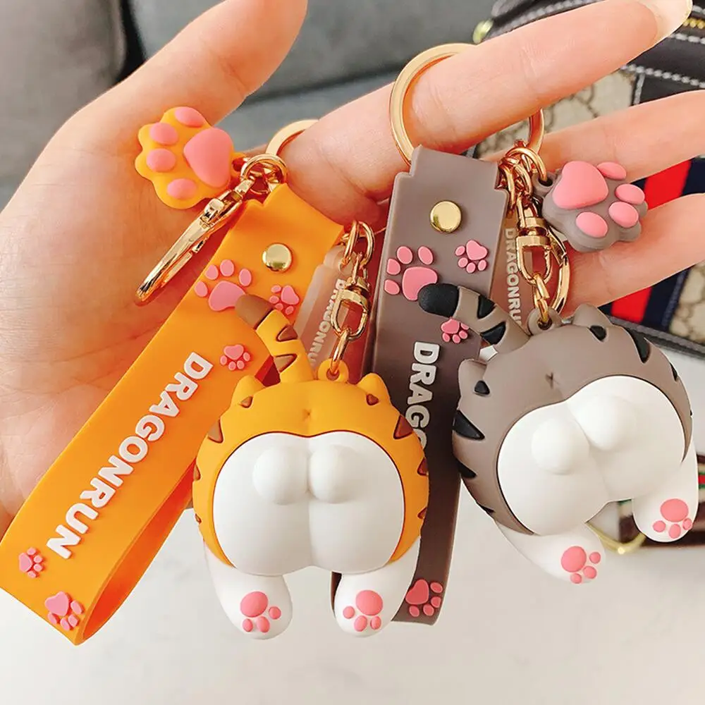 

Anime Cartoon Tiger Keychain Funny Doll Pendant Bags Ornaments Cute Car Key Ring Jewelry Lovers' Keychains Holiday Gifts
