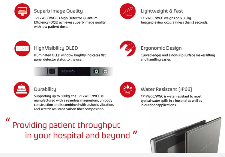 Rayence 17x17 Беспроводной рентгеновский детектор
