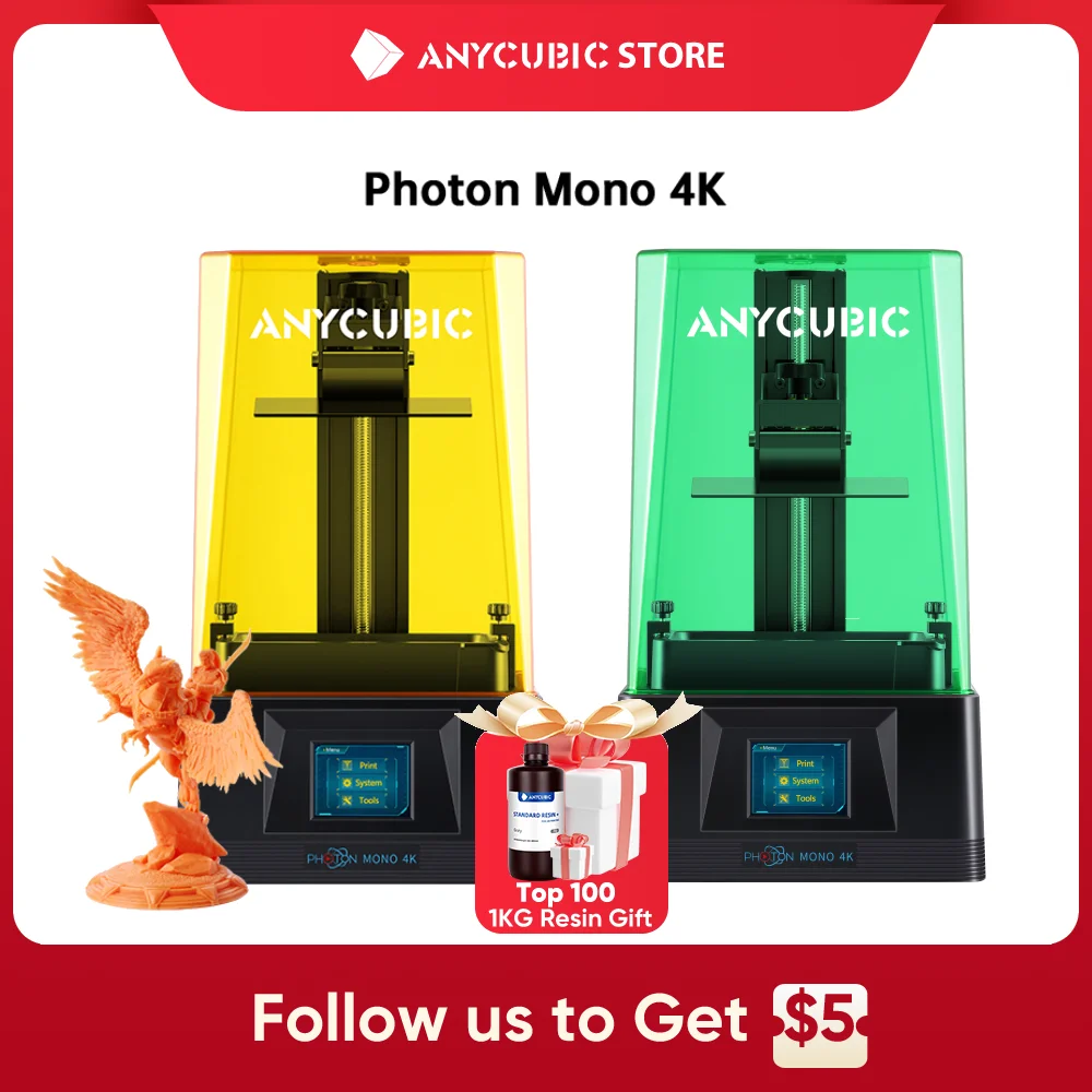 

2023 ANYCUBIC Photon Mono 4K 3D Printer LCD 6.23 inch 4K Monochrome Screen High Resolution Fast Speed 3D Printing UV Resin 3d