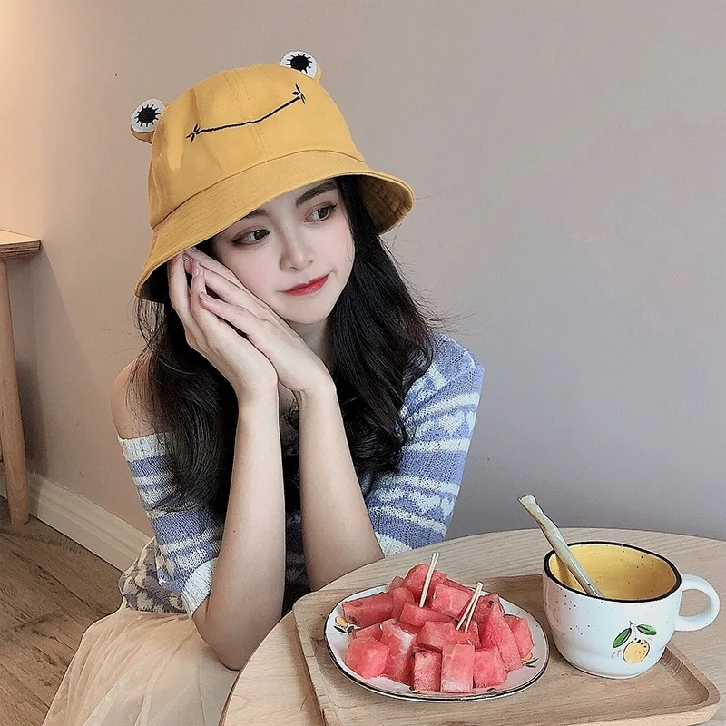 Рыбацкая шляпа милая мультяшная женская Модная студенческая от солнца для пары