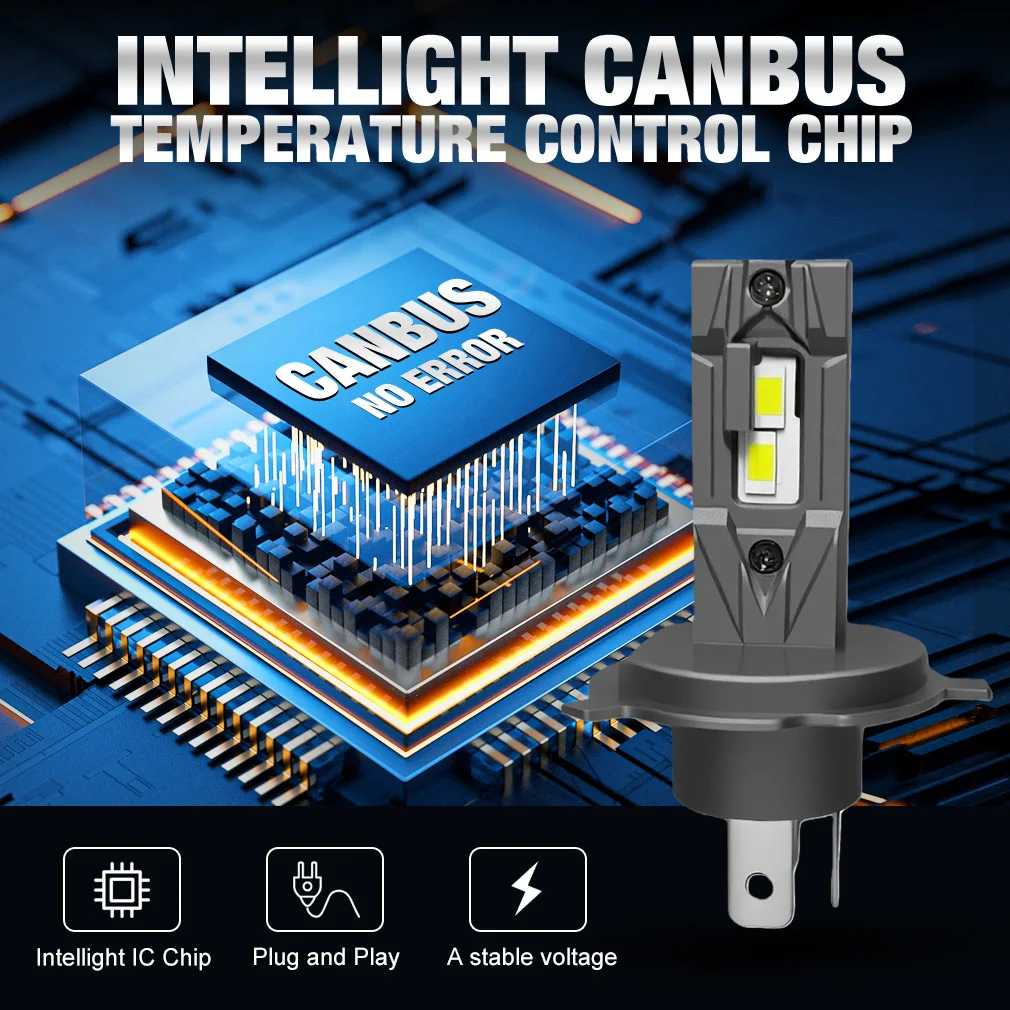 Фото Светодиодные лампы XSTORM H4 H1 H11 9005 9006 H7 для фар, Canbus, 70W 60000LM, автомобильные противотуманные фары, 6000K, 12V №3