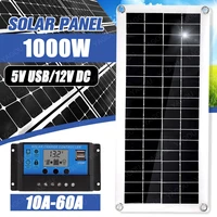 1000w inverter solar panel set 12v solar cell 10a 60a controller solar plate kit for phone rv car mp3 charger outdoor battery