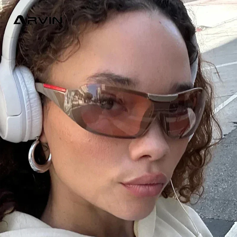 Женские винтажные солнцезащитные очки Y2K в большой оправе для женщин модные