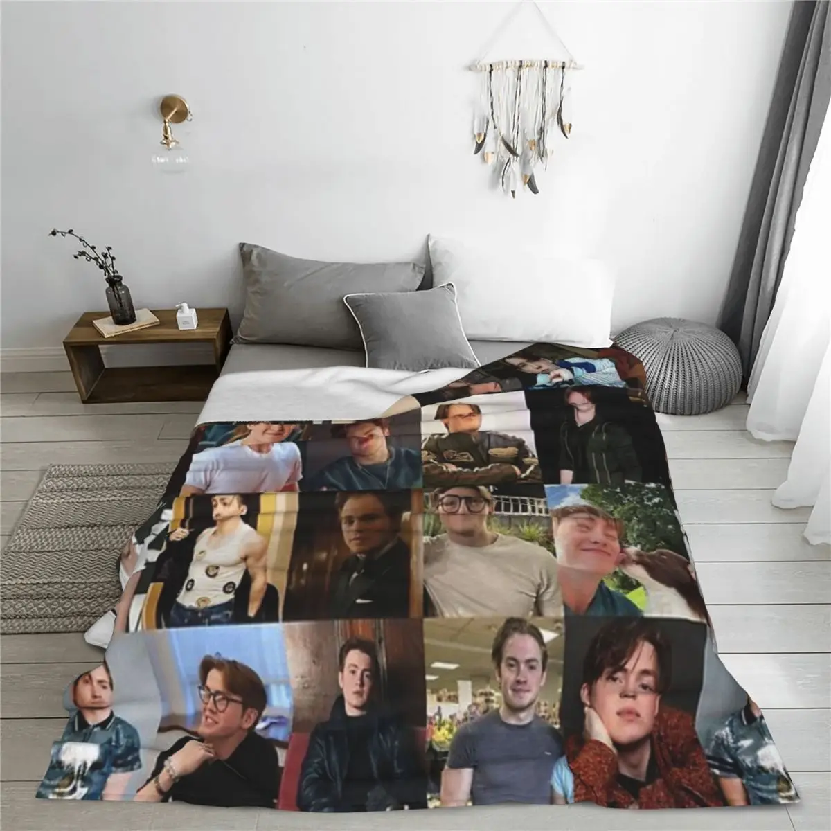 Комплект одеяло в стиле Коннор портативный супер мягкий плед с фланцем для